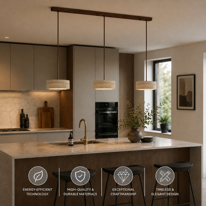 Feldor | Travertine Pendant Light