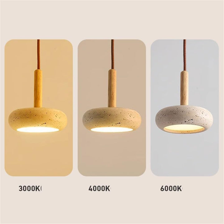 Wyla™ | LED pendant made of natural stone