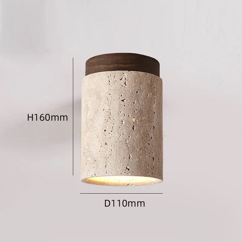 Senka | Travertine Ceiling Light