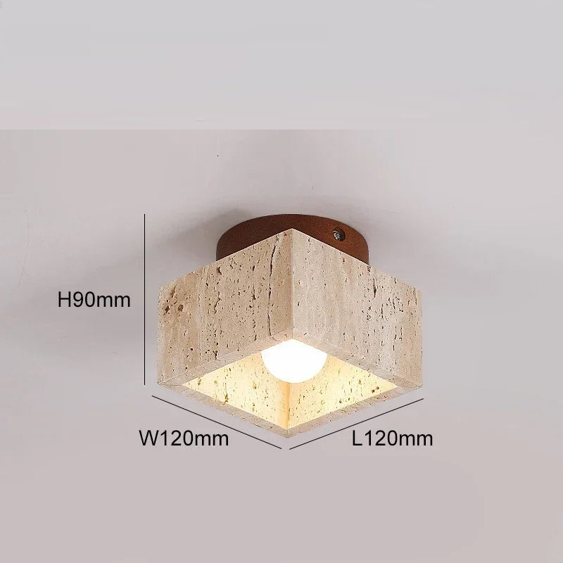 Senka | Travertine Ceiling Light