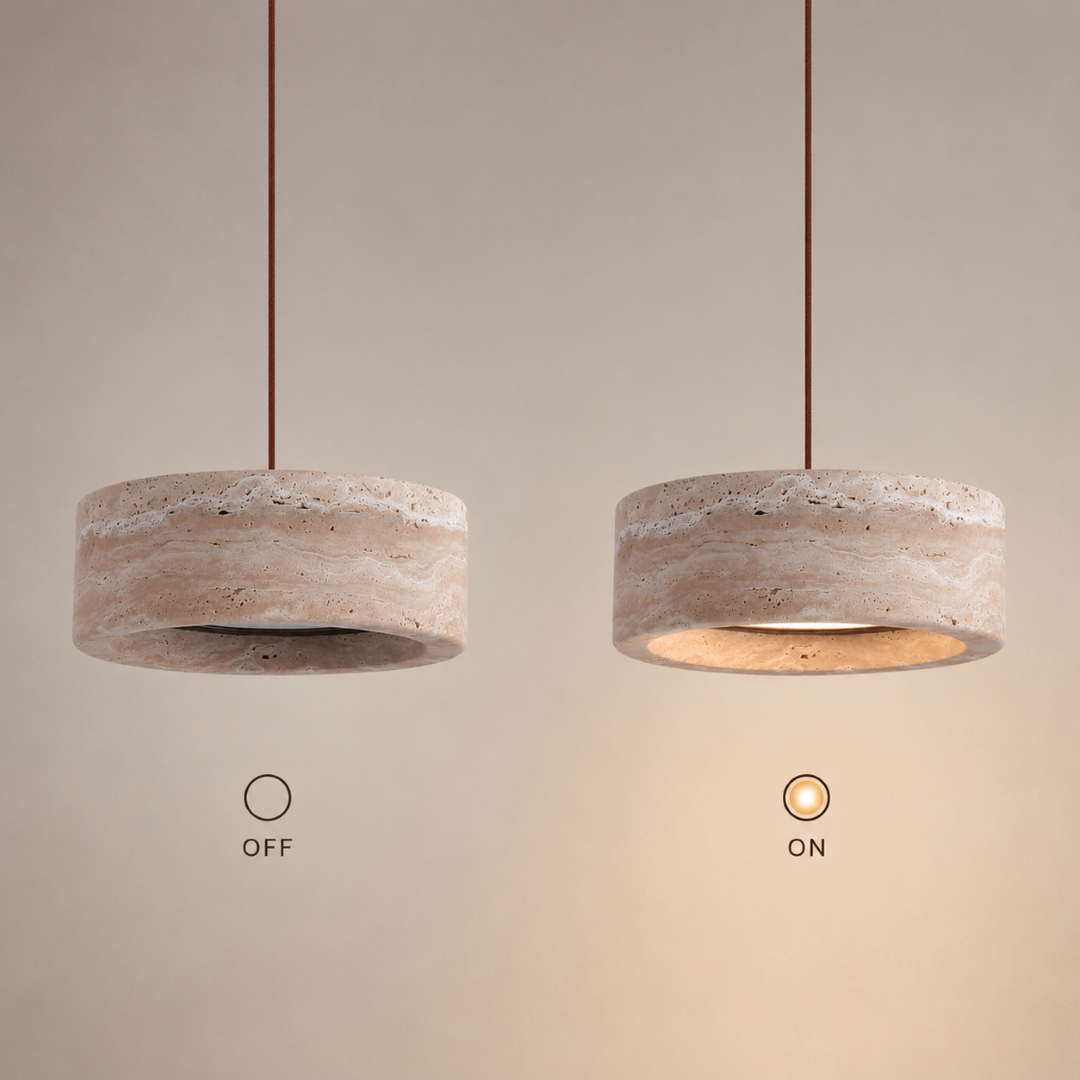 Feldor |  Travertine Pendant Light