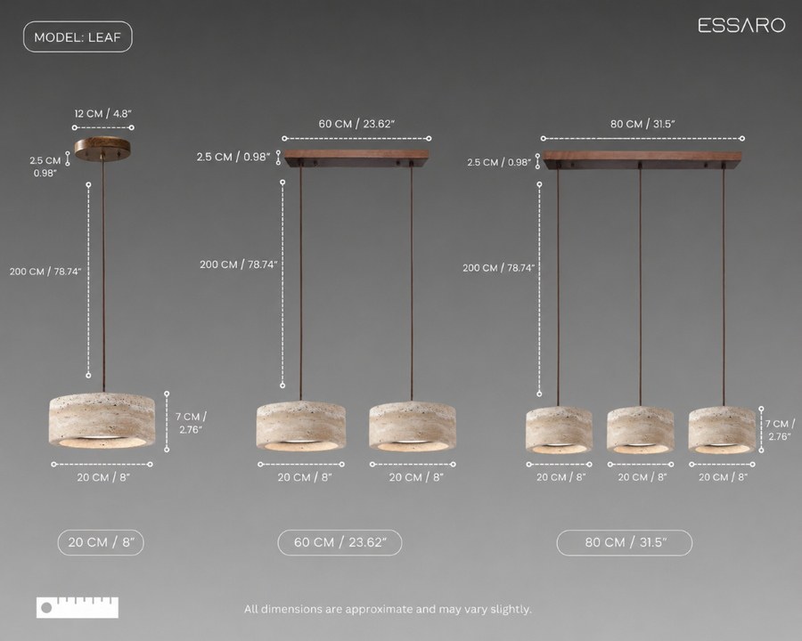 Feldor | Travertine Pendant Light