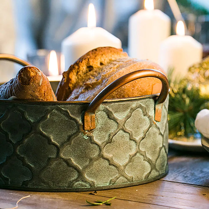 Greta™ | Vintage round iron basket