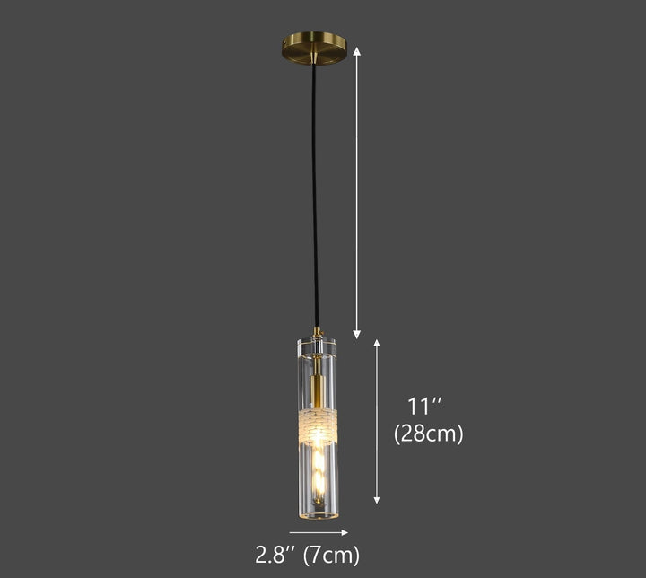 Yara™ | Luxurious copper crystal pendant light