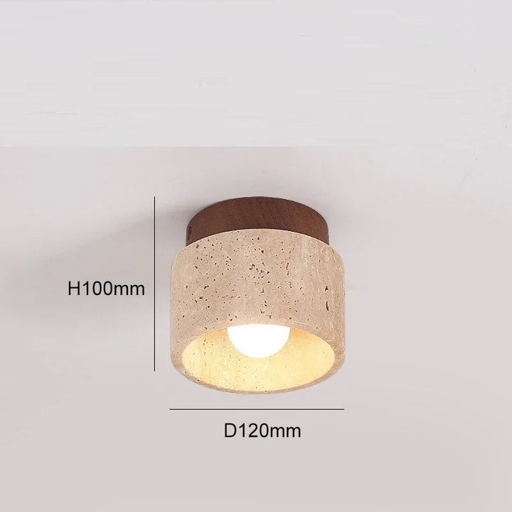 Senka | Travertine Ceiling Light