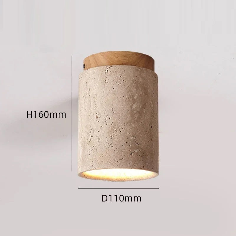 Senka | Travertine Ceiling Light