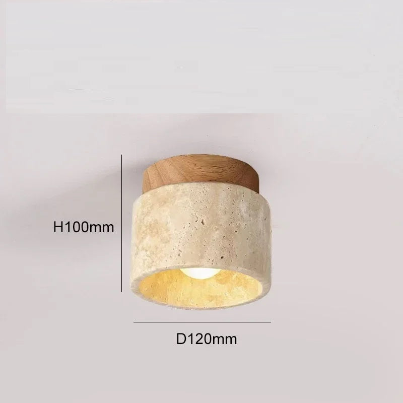 Senka | Travertine Ceiling Light