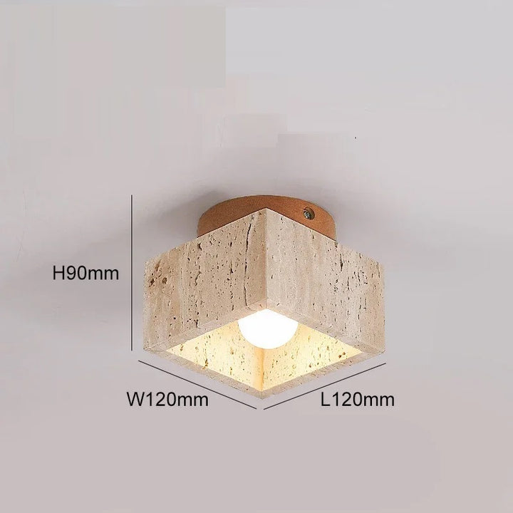 Senka | Travertine Ceiling Light