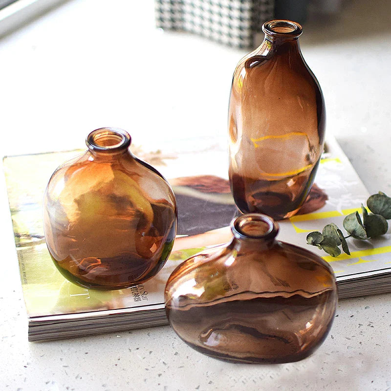 Homedeco 35™ | Elegant brown glass vase