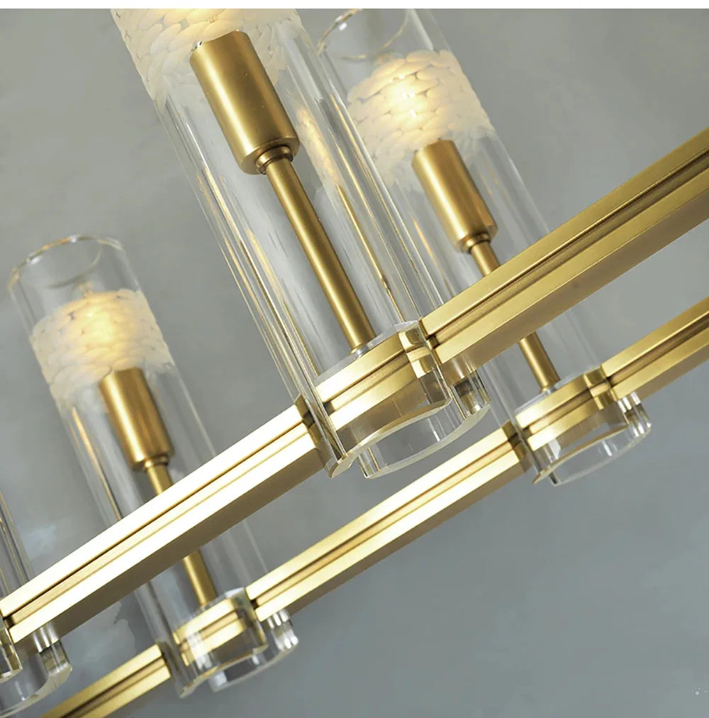 Yara™ | Luxurious copper crystal pendant light