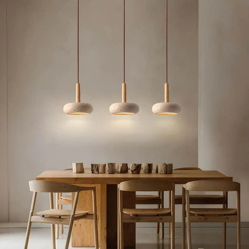 Wyla™ | LED pendant made of natural stone