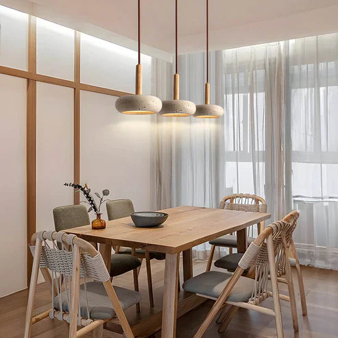 Wyla™ | LED pendant made of natural stone