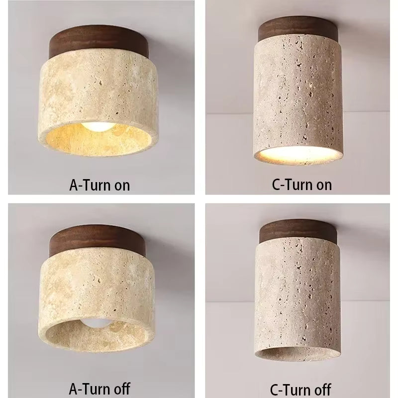 Senka | Travertine Ceiling Light