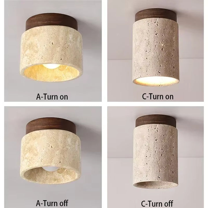 Senka | Travertine Ceiling Light