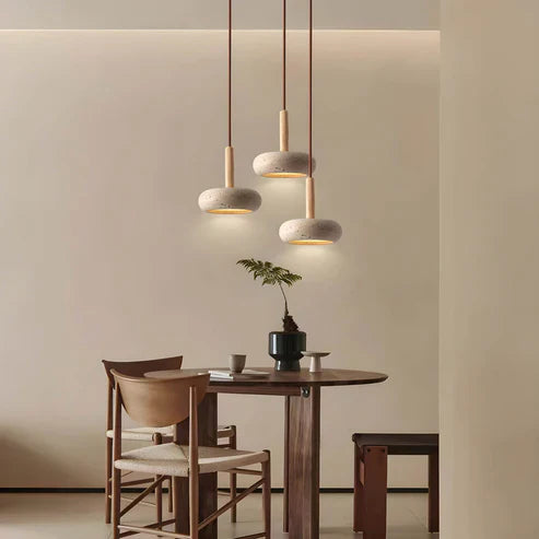Wyla™ | LED pendant made of natural stone