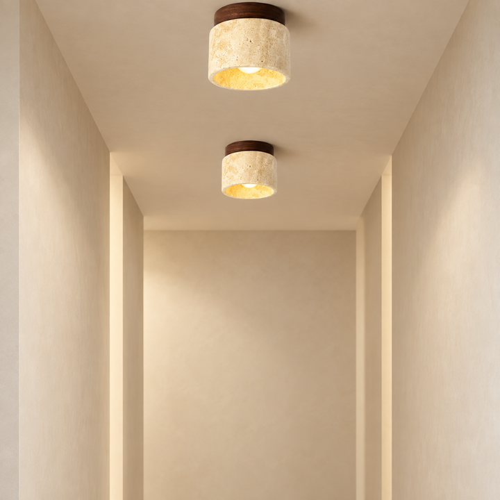 Senka | Travertine Ceiling Light