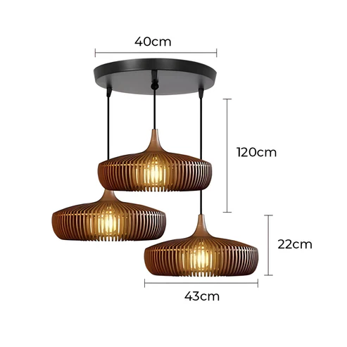 Velora™ | Rustic wooden pendant light