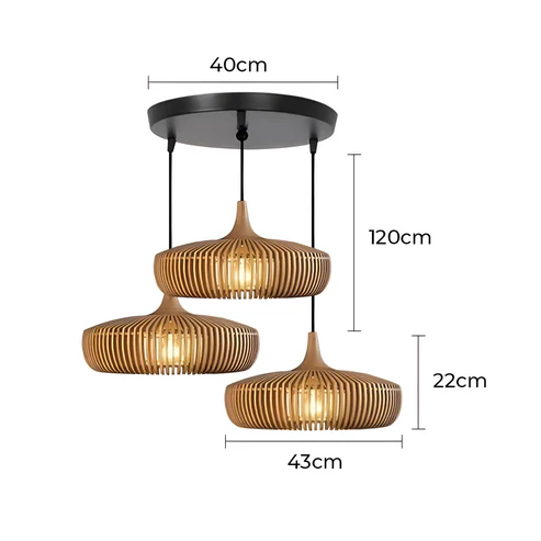 Velora™ | Rustic wooden pendant light