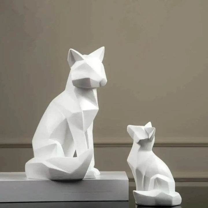 Amara™ | Geometric Fox Family Sculpture
