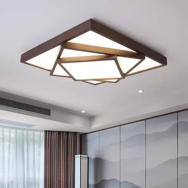 Isolde™ | Creative square wooden ceiling light