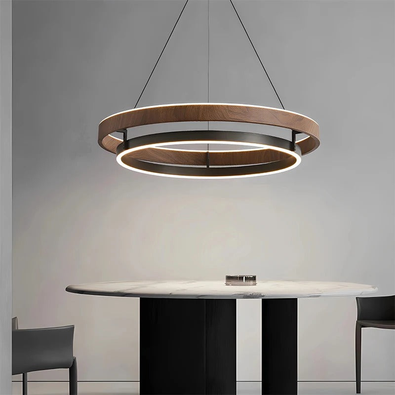 Morvelle™ | Modern chandelier with wood grain