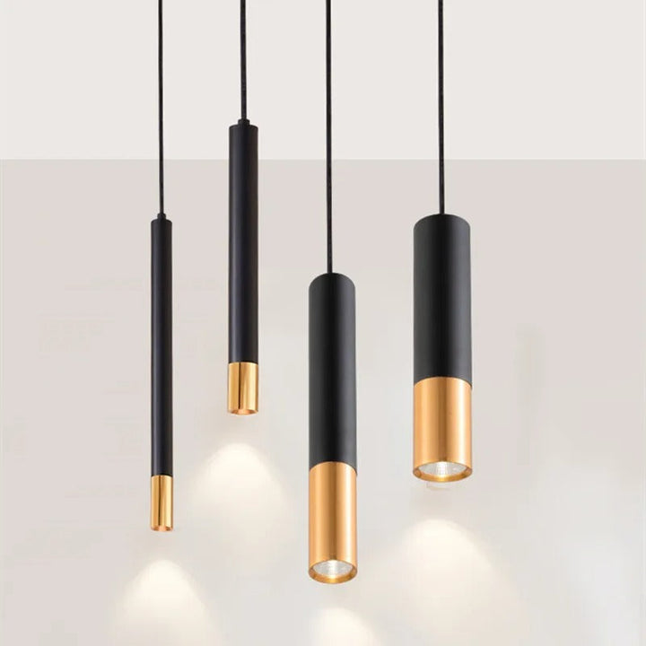 Yvida™ | Black Brass Tube Pendant Lamp