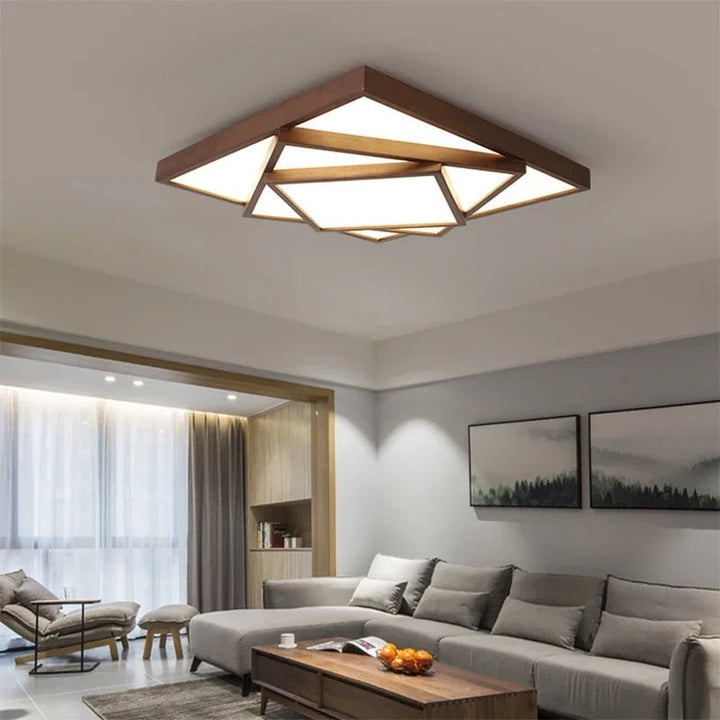 Isolde™ | Creative square wooden ceiling light