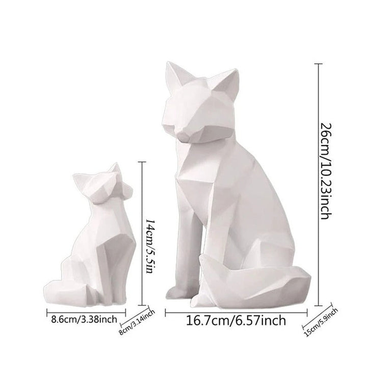 Amara™ | Geometric Fox Family Sculpture