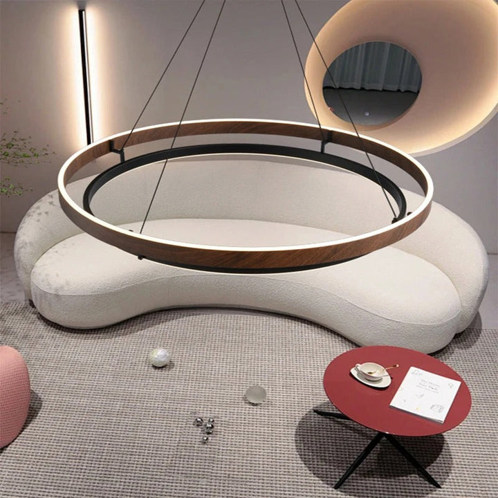 Morvelle™ | Modern chandelier with wood grain