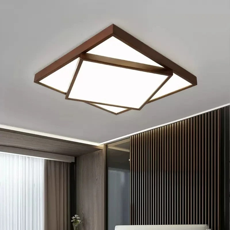 Isolde™ | Creative square wooden ceiling light