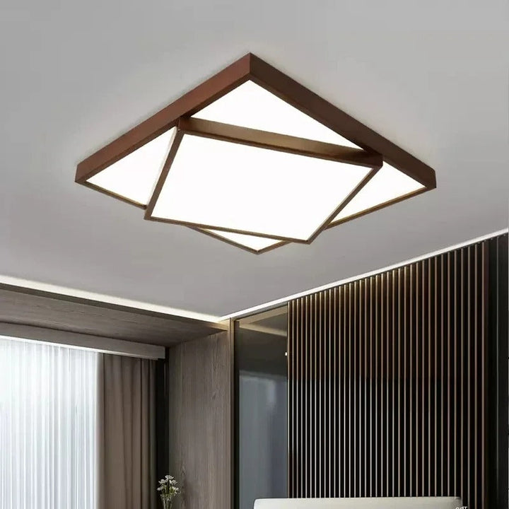 Isolde™ | Creative square wooden ceiling light