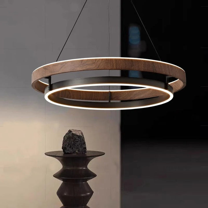 Morvelle™ | Modern chandelier with wood grain