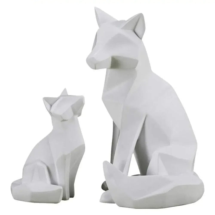 Amara™ | Geometric Fox Family Sculpture