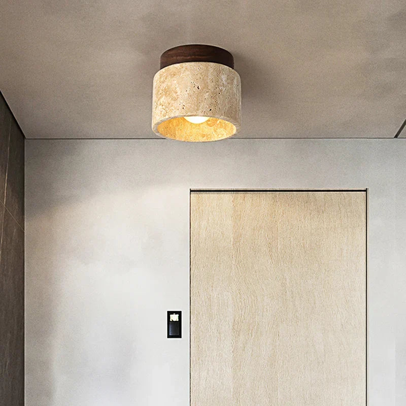 Senka | Travertine Ceiling Light