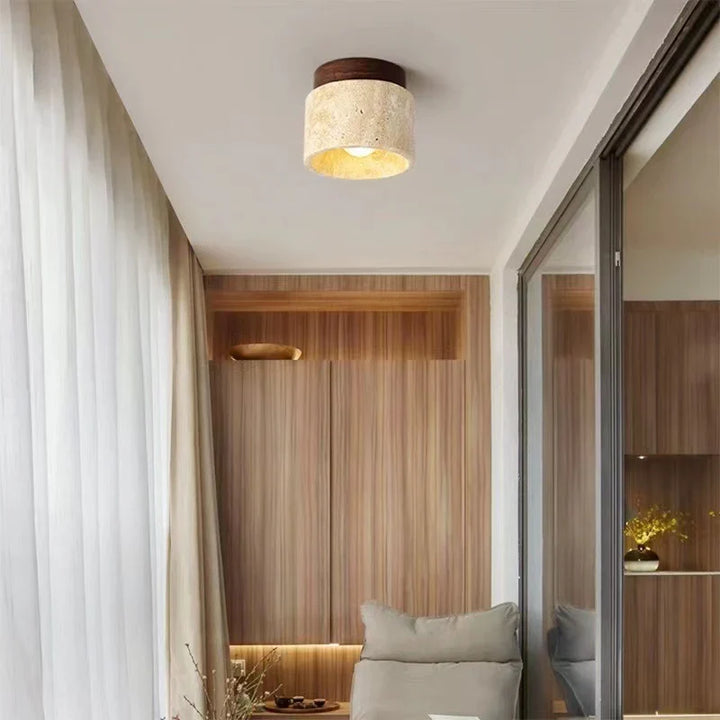 Senka | Travertine Ceiling Light