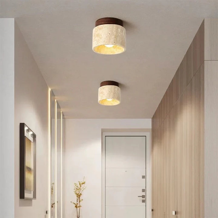 Senka | Travertine Ceiling Light