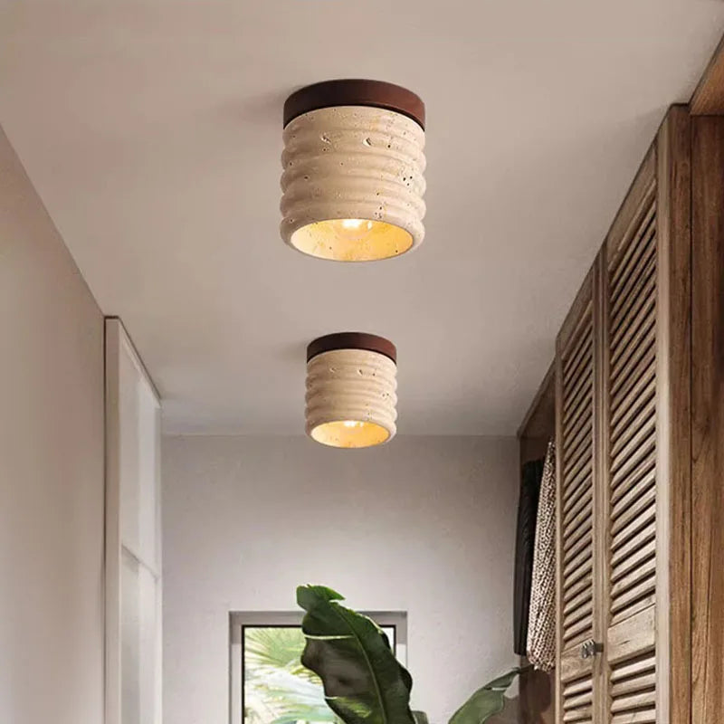 Senka | Travertine Ceiling Light