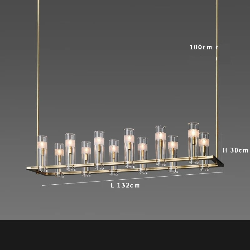 Yara™ | Luxurious copper crystal pendant light