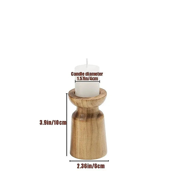 Frida™ | Rustic Wooden Candle Holder Set