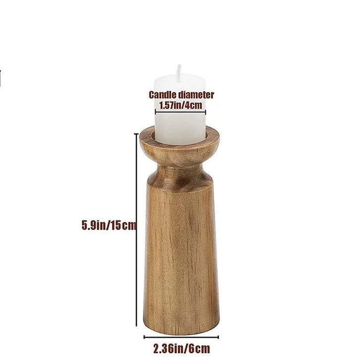 Frida™ | Rustic Wooden Candle Holder Set