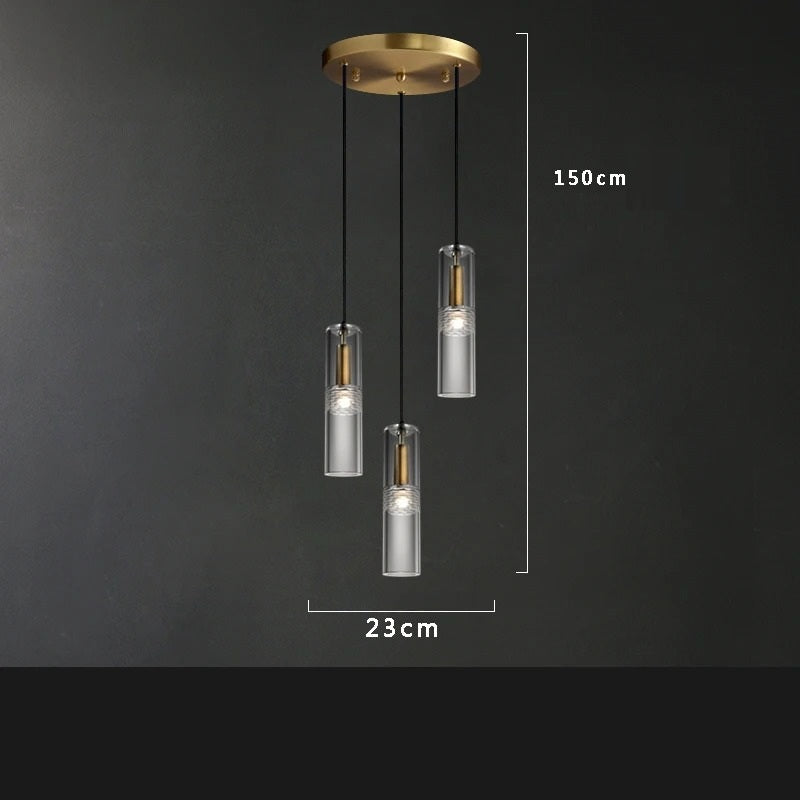 Yara™ | Luxurious copper crystal pendant light