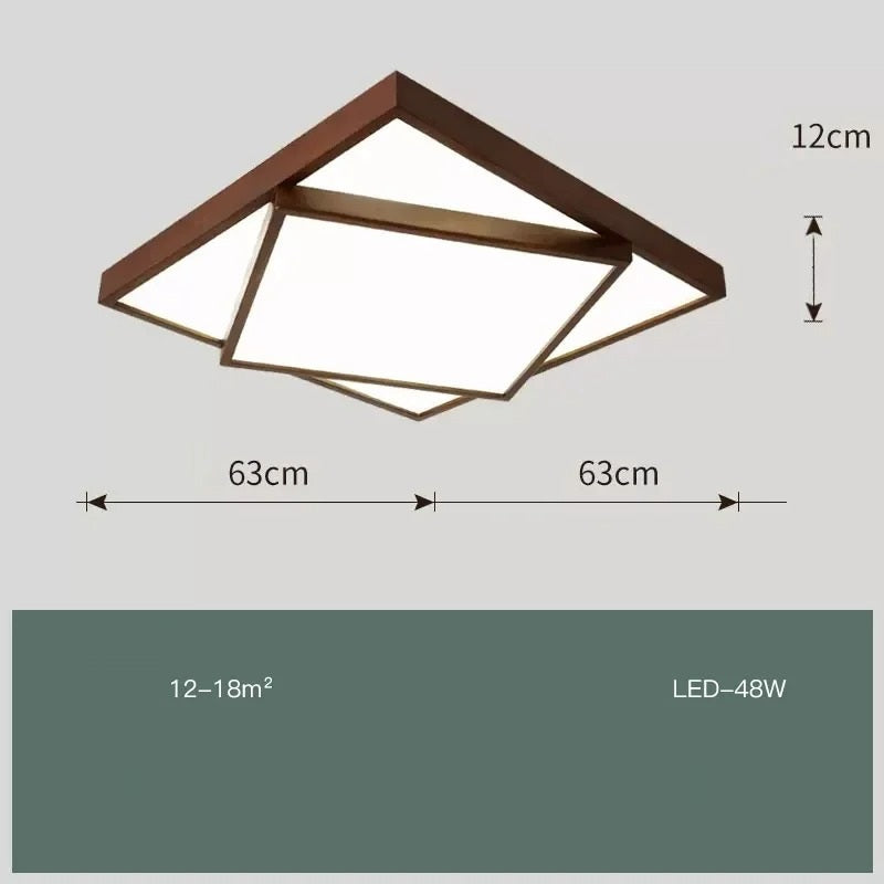 Isolde™ | Creative square wooden ceiling light