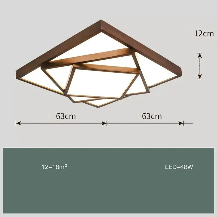 Isolde™ | Creative square wooden ceiling light