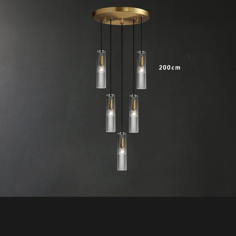 Yara™ | Luxurious copper crystal pendant light