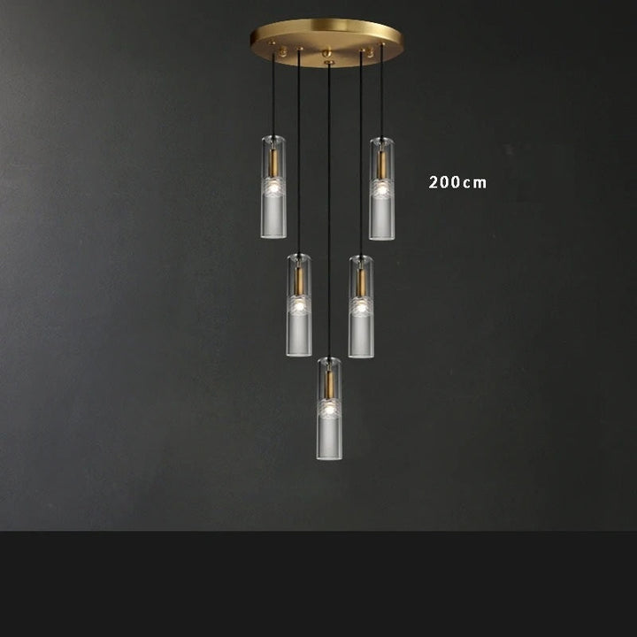 Yara™ | Luxurious copper crystal pendant light