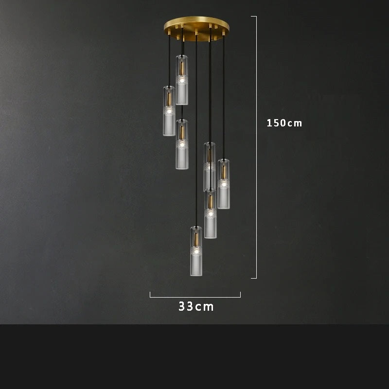 Yara™ | Luxurious copper crystal pendant light