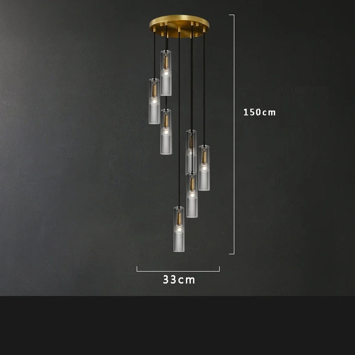 Yara™ | Luxurious copper crystal pendant light