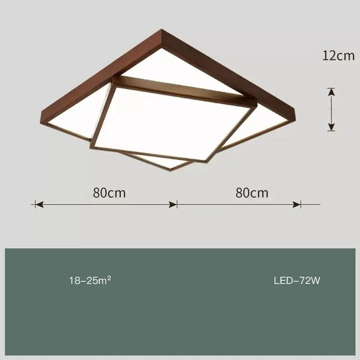 Isolde™ | Creative square wooden ceiling light