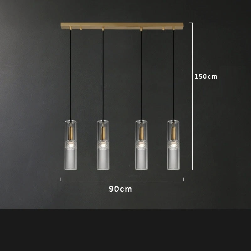 Yara™ | Luxurious copper crystal pendant light