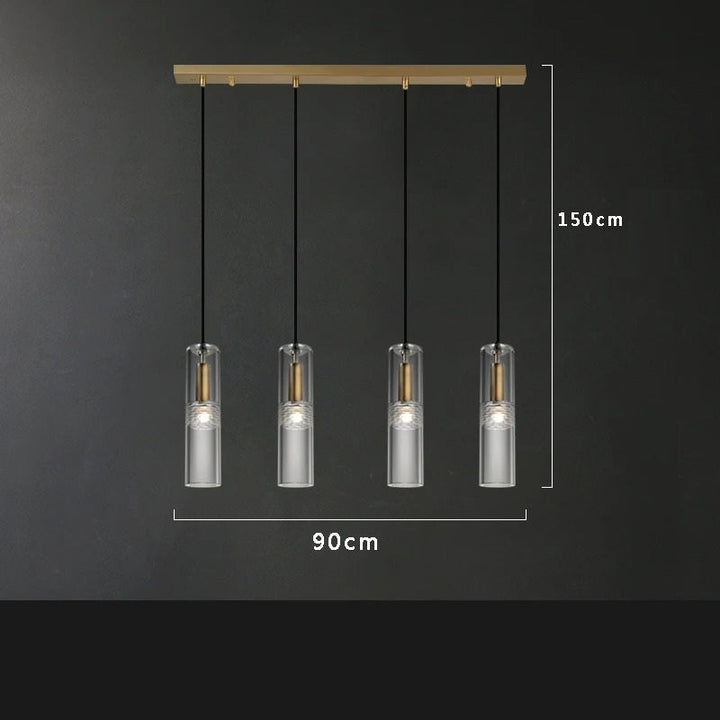 Yara™ | Luxurious copper crystal pendant light